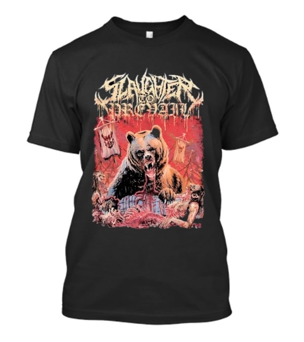 Slaughter To Prevail Bear With Blood-Soaked Banner Background T-Shirt