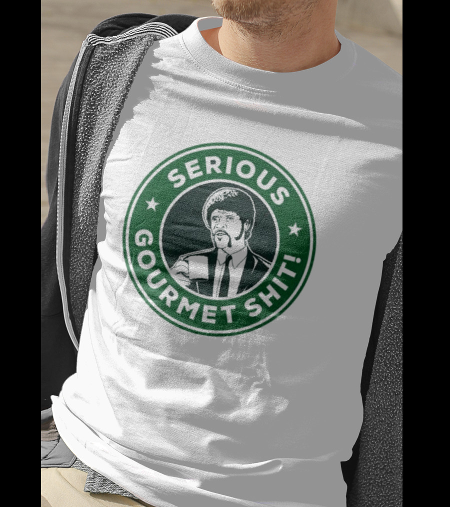 Serious Gourmet Shit Coffee Cup Meme Green Circle Emblem T-Shirt