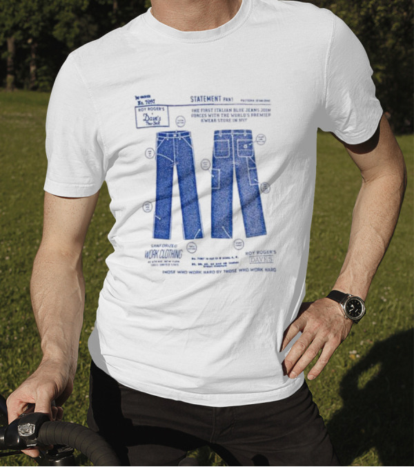 Roy Roger's Dave's Workwear Collaboration Italian Blue Jeans In NYC T-Shirt