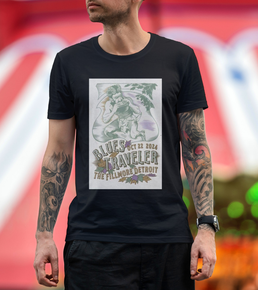Blues Traveler Oct 22 2024 The Fillmore Detroit Event Poster with Greek Mythology T-Shirt