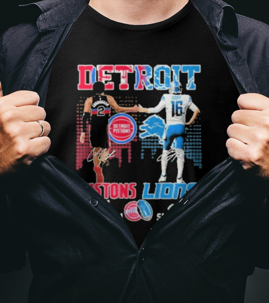 Detroit Pistons Lions All Season On Sundays T-Shirt