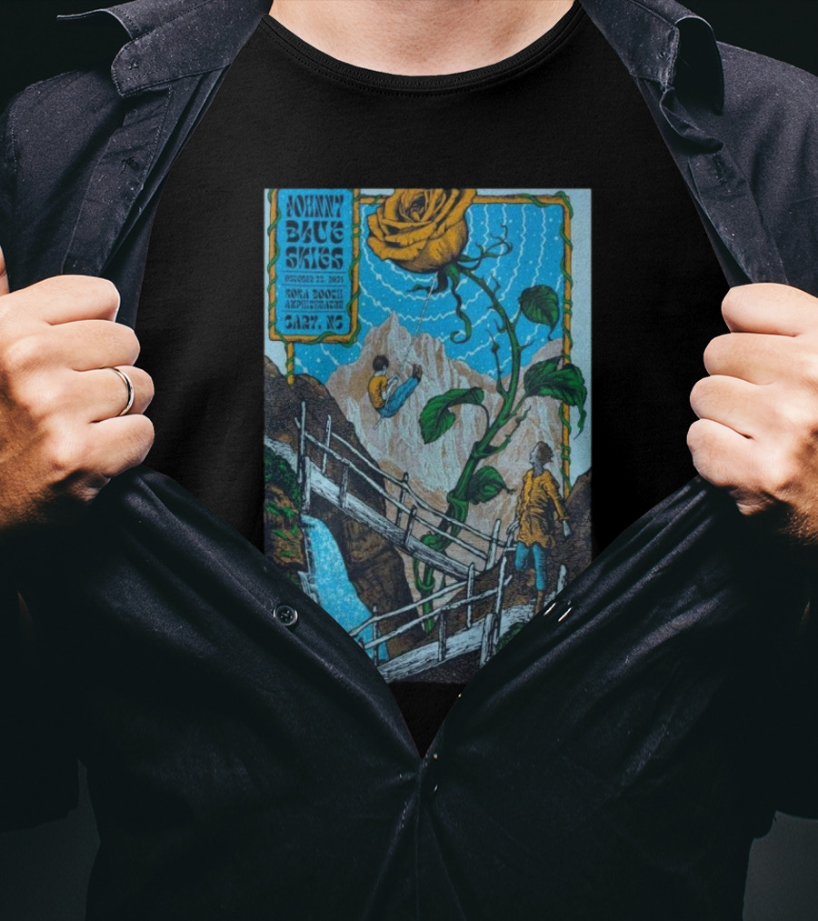 Johnny Blue Skies Sturgill Simpson Spiraling Rose Mountain Adventure Cary NC October 22 T-Shirt
