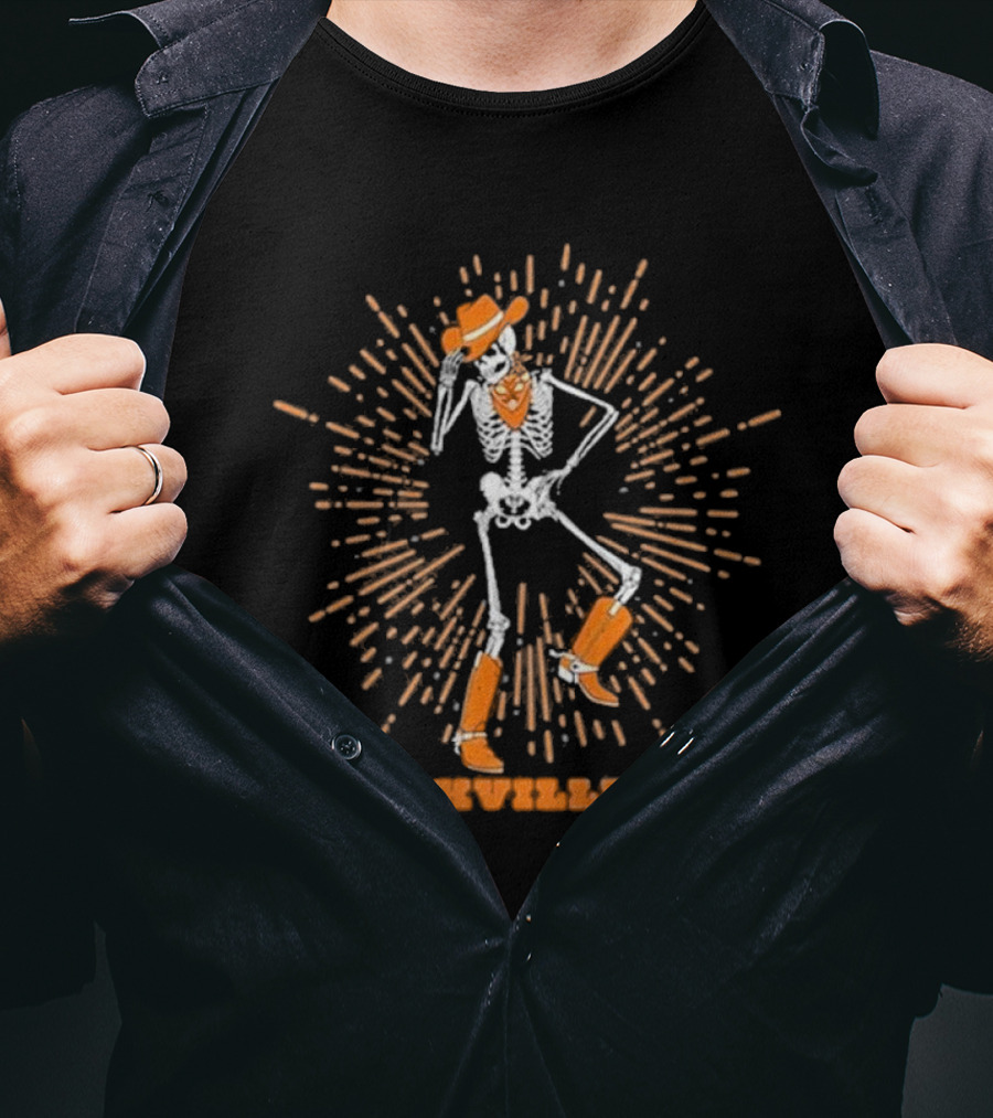 Knoxville TN Skeleton Cowboy Burst T-Shirt