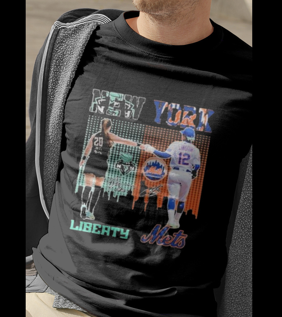 New York Liberty Sabrina Ionescu Francisco Lindor Mets T-Shirt