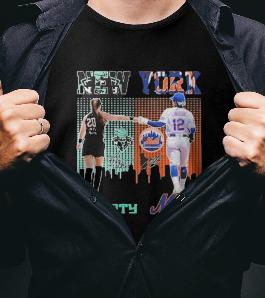 New York Liberty Sabrina Ionescu Francisco Lindor Mets T-Shirt