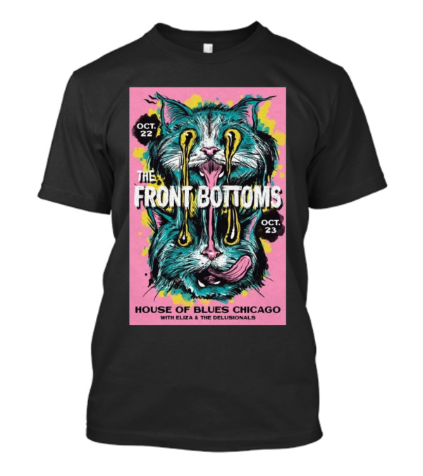 The Front Bottoms House Of Blues Chicago Oct 22-23 2024 With Eliza And The Delusionals Cat T-Shirt