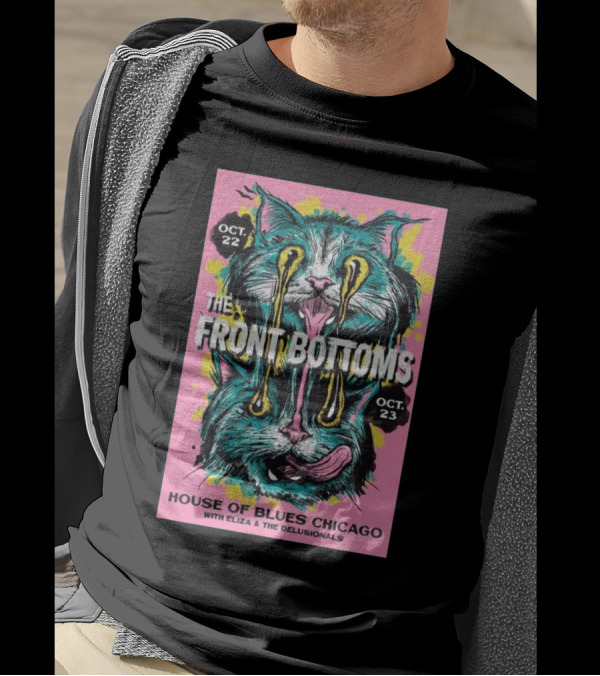 The Front Bottoms House Of Blues Chicago Oct 22-23 2024 With Eliza And The Delusionals Cat T-Shirt