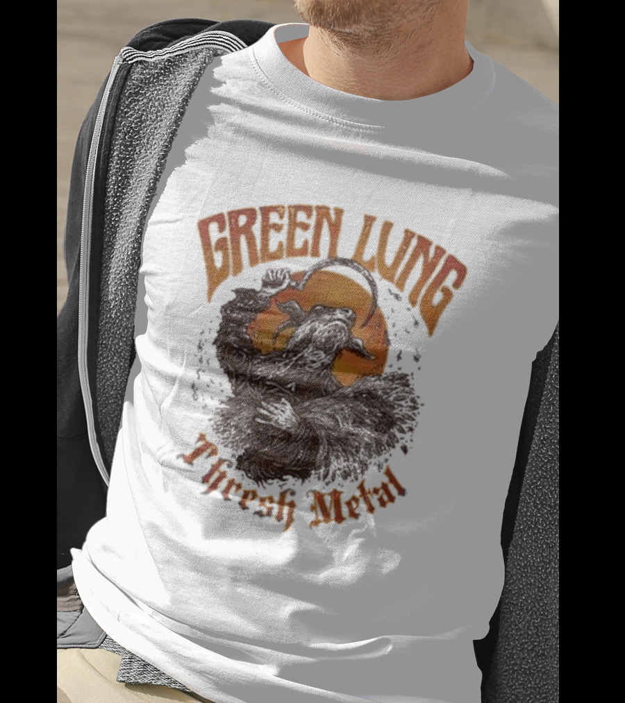 Green Lung Thrash Metal Mystical Goat With Crescent Blade T-Shirt