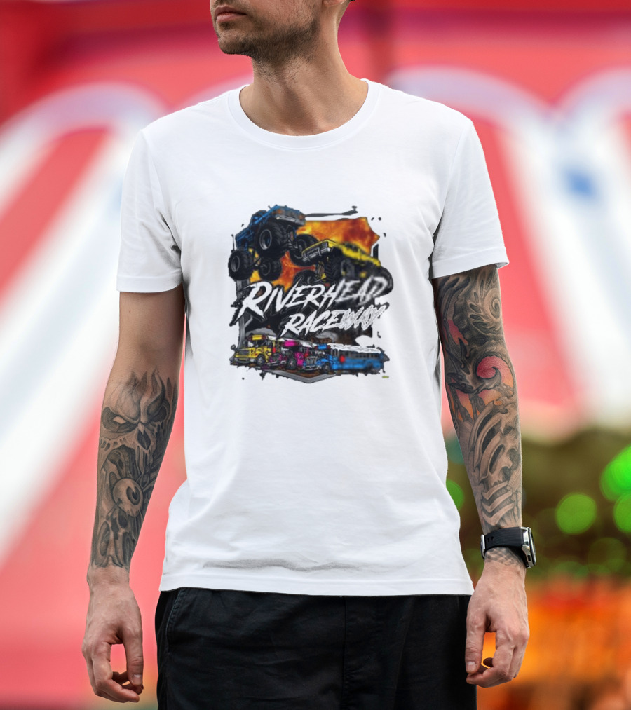 Monster Trucks and Busses at Riverhead Raceway Explosive Action T-Shirt