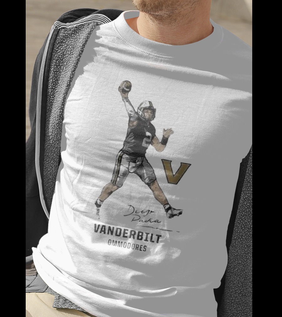 Vanderbilt Commodores Football Diego Pavia Superstar Signature T-Shirt
