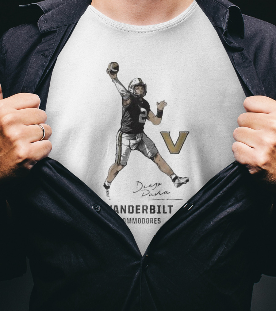 Vanderbilt Commodores Football Diego Pavia Superstar Signature T-Shirt