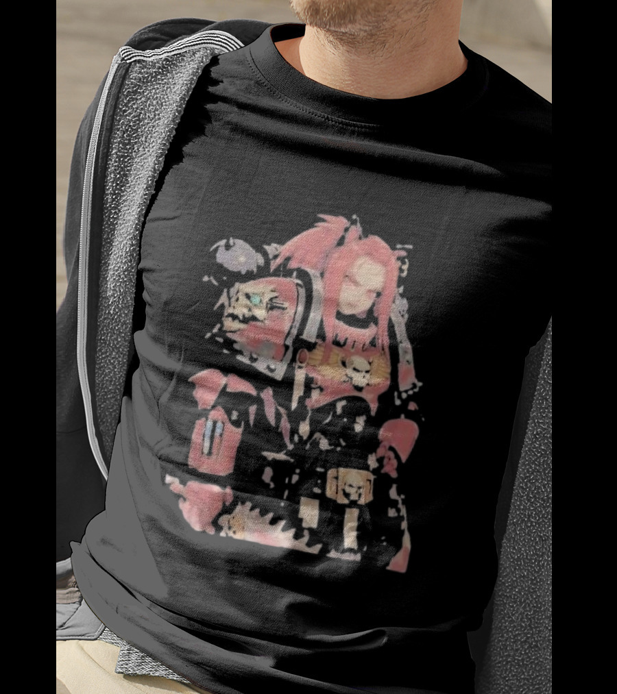 Female Space Marine Waifu Warrior With Skull Armor T-Shirt