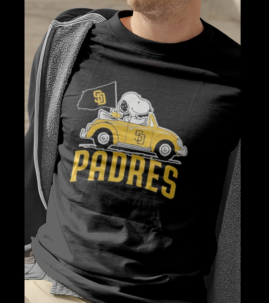 Snoopy San Diego Padres Car Flag Baseball Mascot T-Shirt
