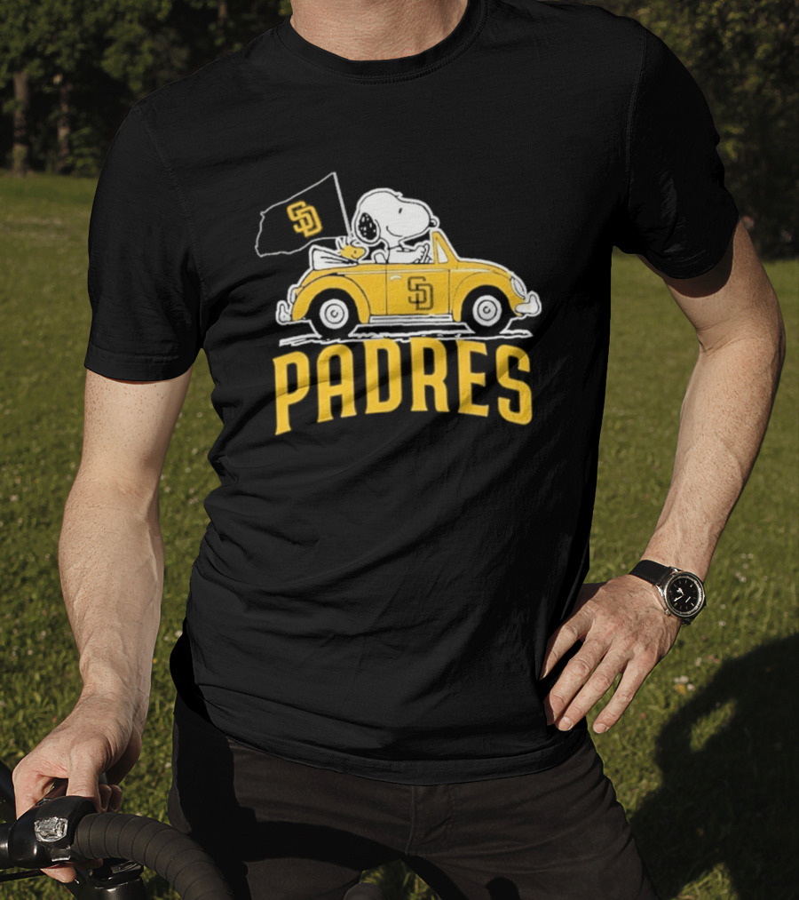 Snoopy San Diego Padres Car Flag Baseball Mascot T-Shirt