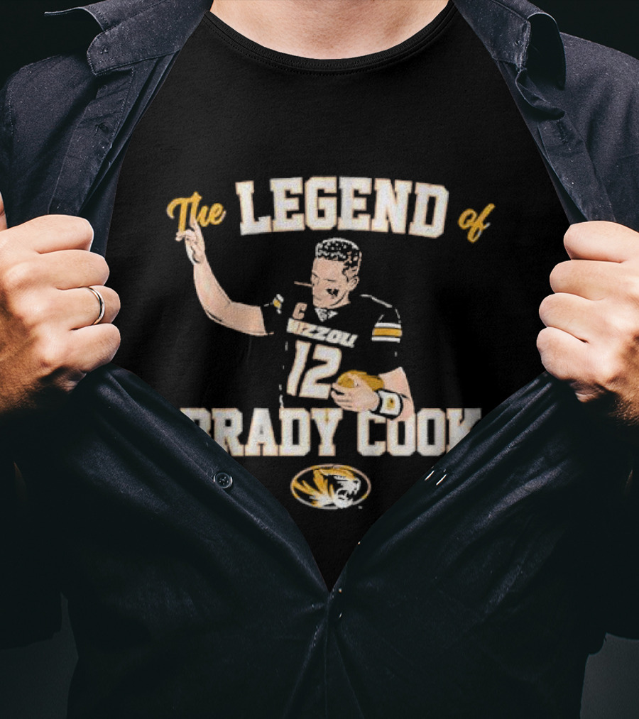 Mizzou Football The Legend Of Brady Cook Number 12 Tiger T-Shirt