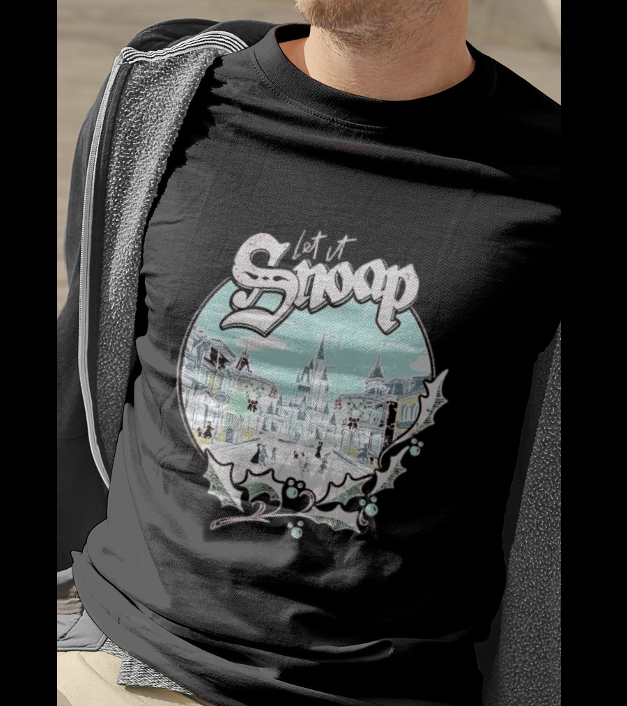 Let It Snoap Florida Day Main Street With Holly And Snowflakes Scene T-Shirt