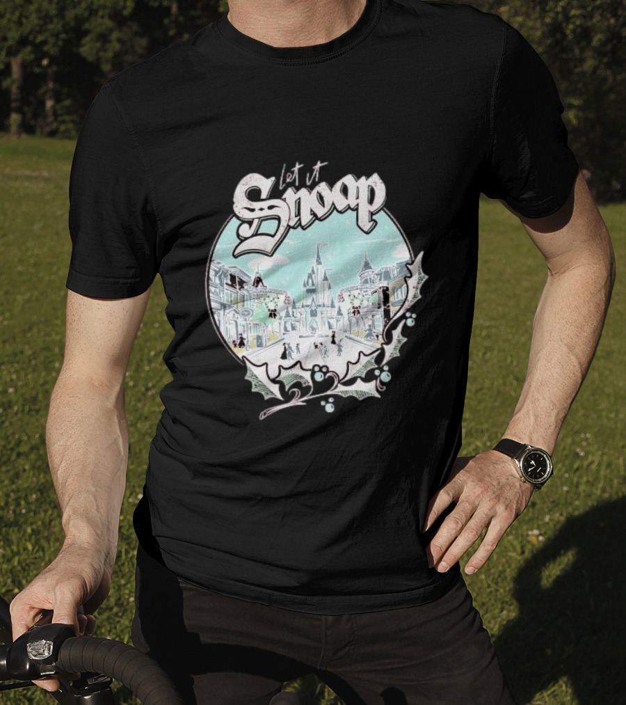 Let It Snoap Florida Day Main Street With Holly And Snowflakes Scene T-Shirt