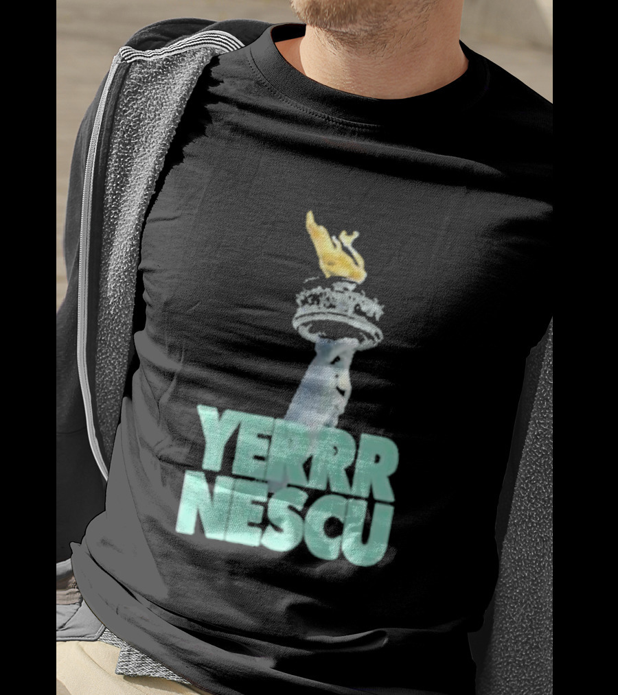 Sabrina Rocking The YERRR NESCU Statue Of Liberty Torch Flame T-Shirt