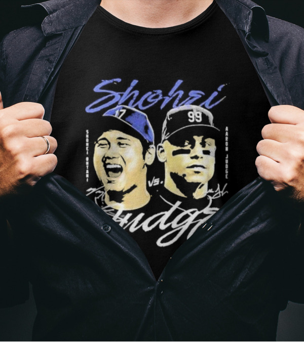 Shohei Ohtani Vs Aaron Judge Dodgers Vs Yankees World Champions 2024 Signatures T-Shirt