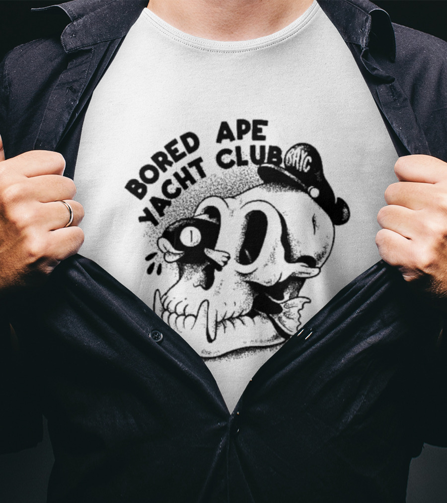 Bored Ape Yacht Club Bayc Skull Cartoon Fish Hat T-Shirt