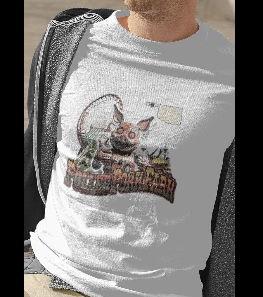 Pulled Pork Park Hivemind Roller Coaster Oklahoma Pig Carnival T-Shirt
