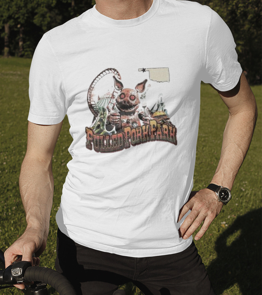 Pulled Pork Park Hivemind Roller Coaster Oklahoma Pig Carnival T-Shirt