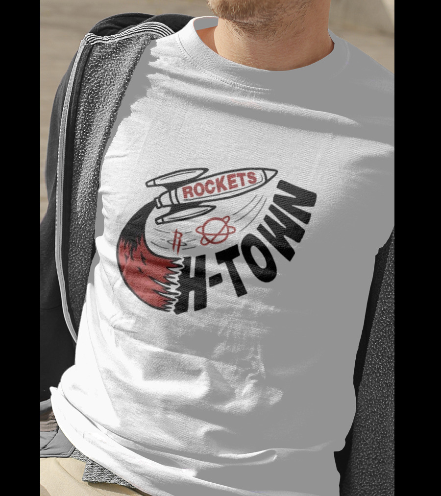 Houston Rockets H-Town Rocketship Orbit T-Shirt