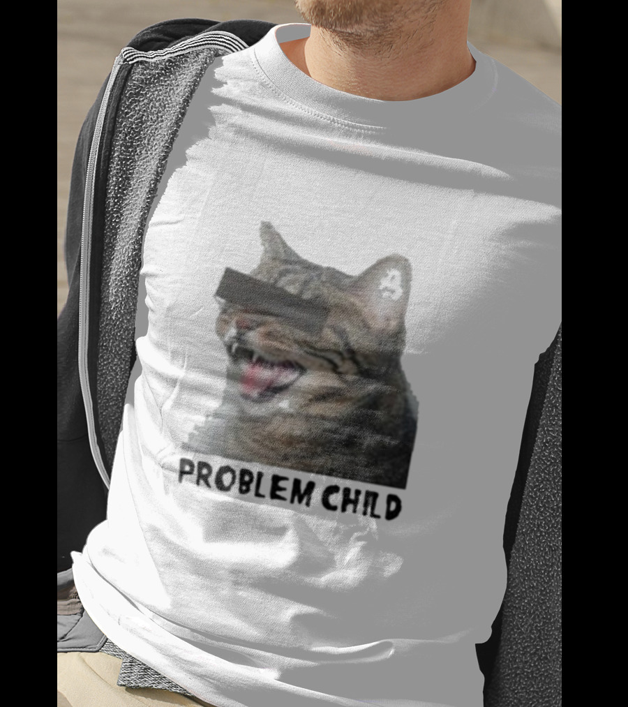 PROBLEM CHILD Cat Meme Censored Face T-Shirt