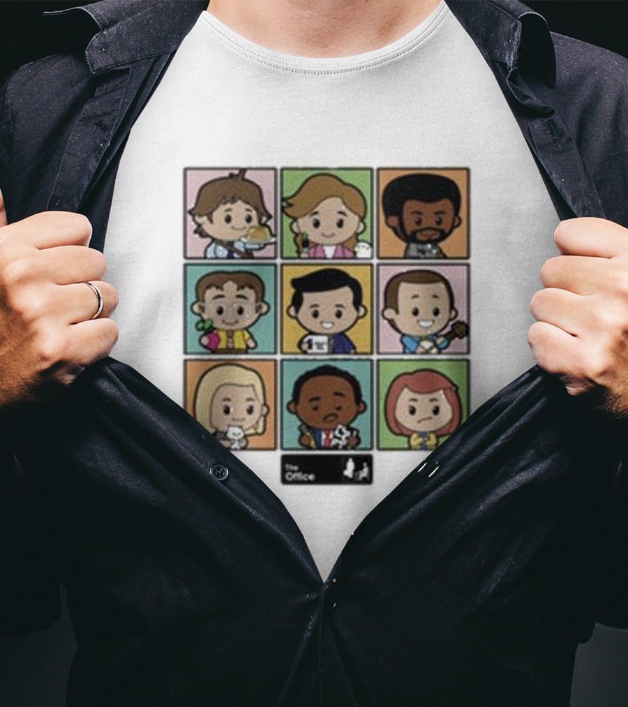 The Office Characters Cartoon Grid Toddler T-Shirt