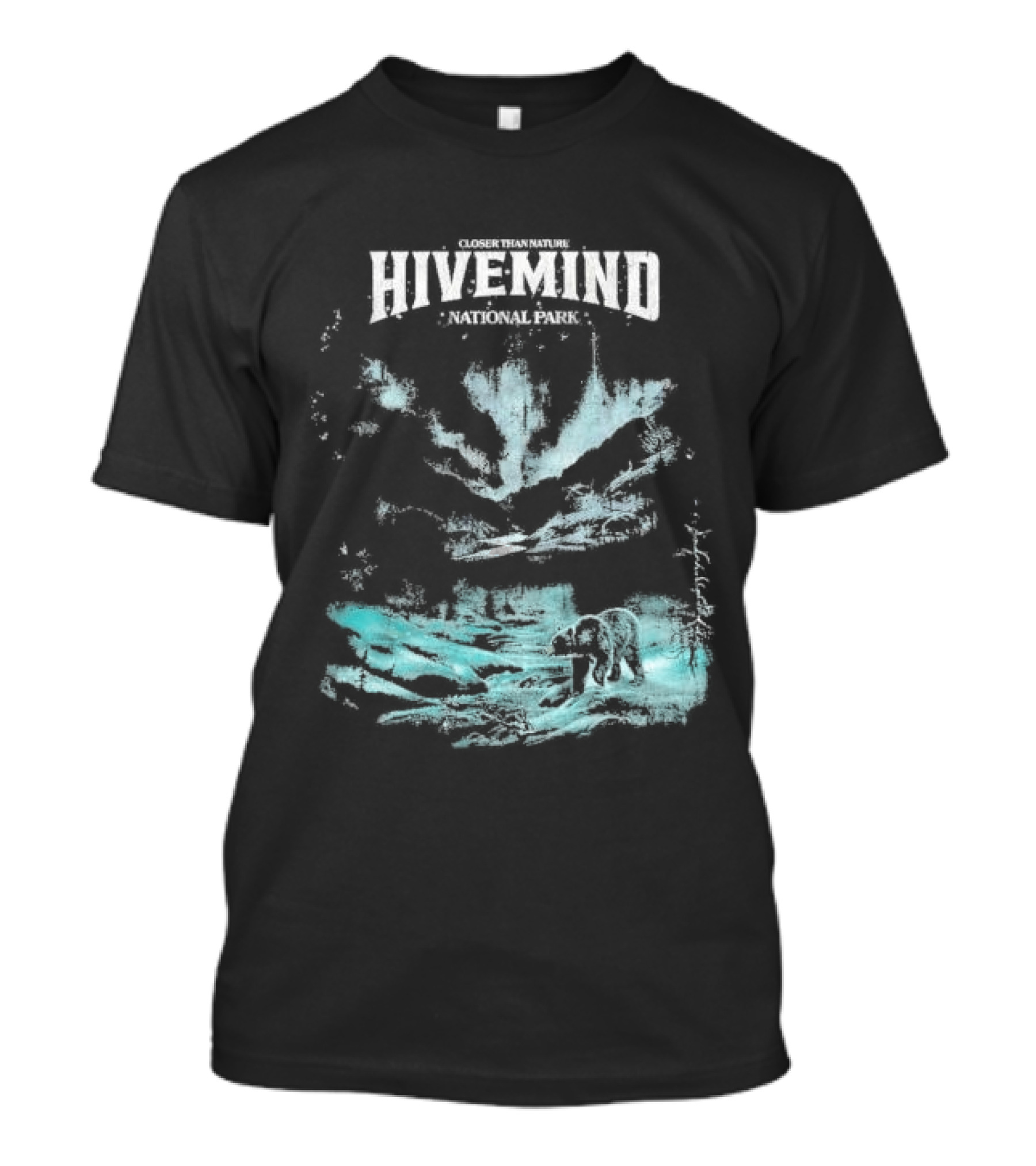 Closer Than Nature Hivemind National Park Bear Wilderness Scene T-Shirt