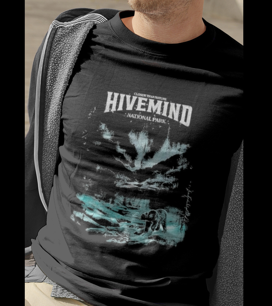 Closer Than Nature Hivemind National Park Bear Wilderness Scene T-Shirt