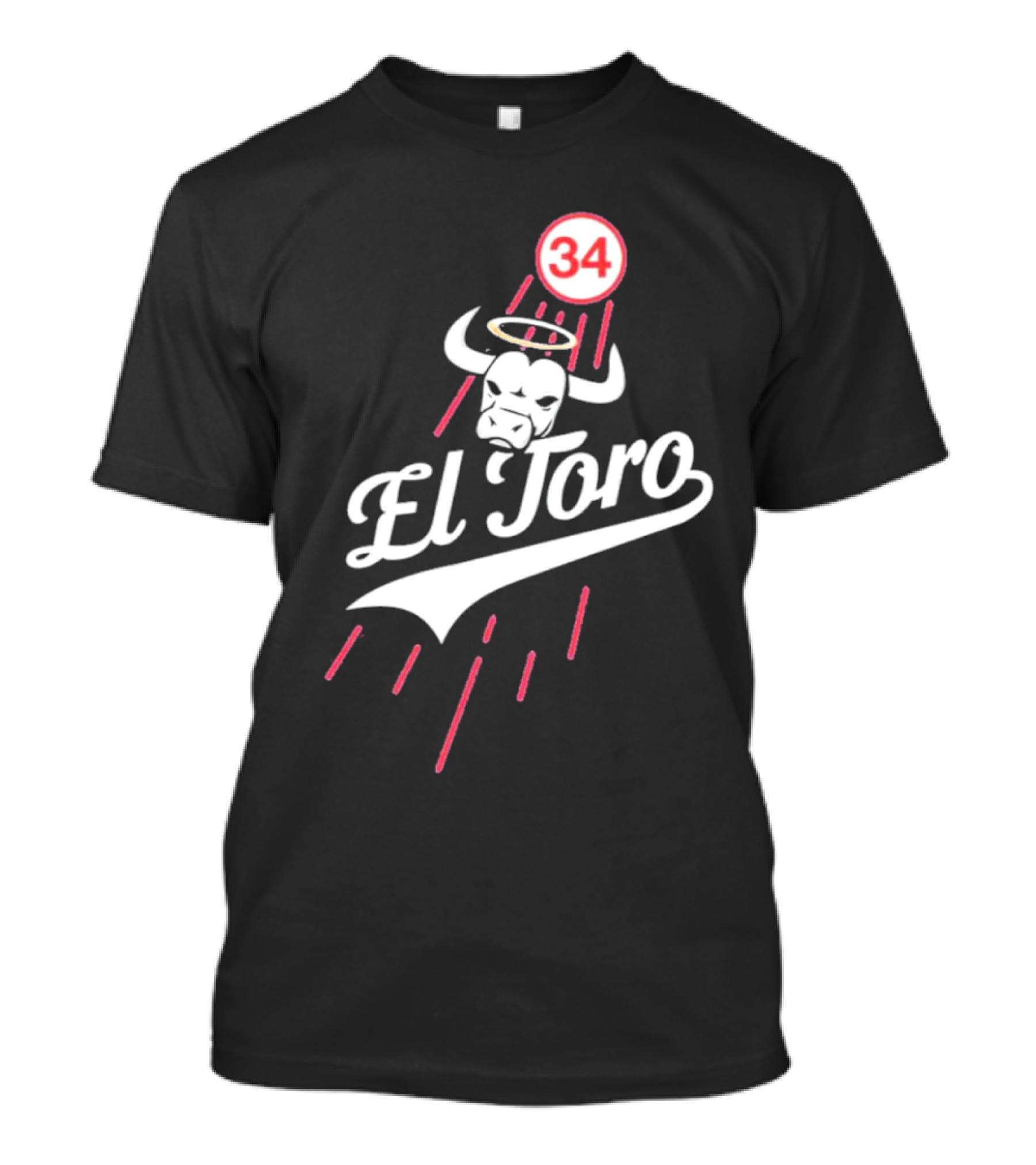 El Toro 34 Fernando Valenzuela Dodgers Bull Halo T-Shirt