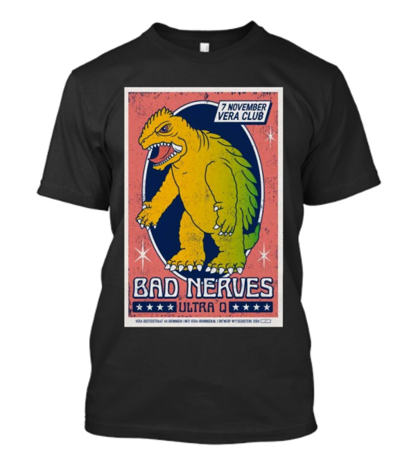 Bad Nerves Ultra Q At Vera Club Groningen November 7 2024 Dinosaur T-Shirt