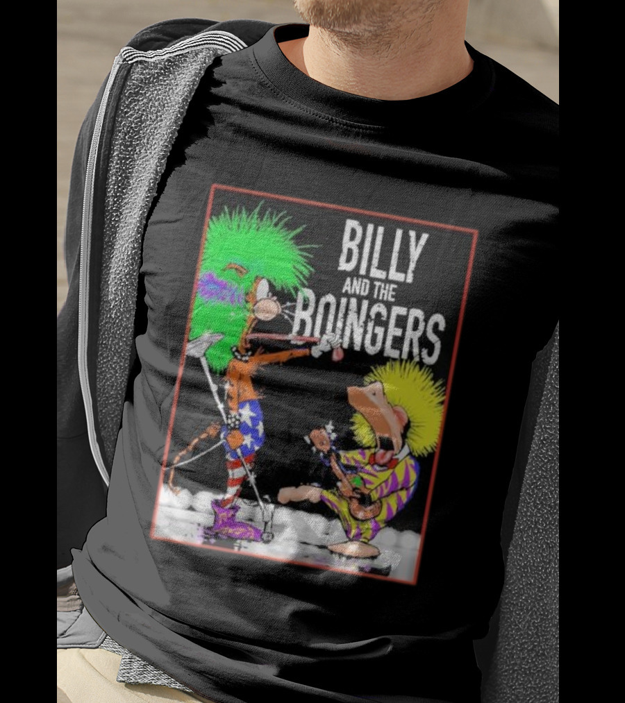 Billy And The Boingers Celebrate Big Hair Era With Great Music Star Stripes And Colors T-Shirt