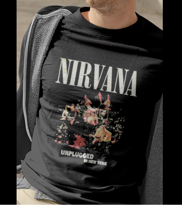 Nirvana Unplugged In New York 2024 Vintage Floral Band Anniversary T-Shirt