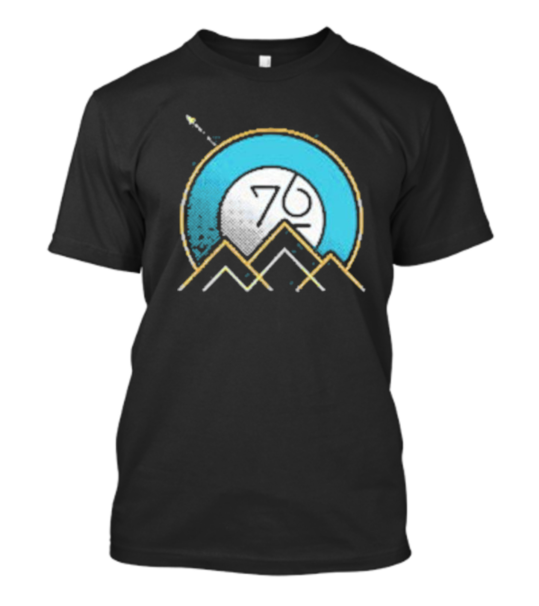 Rocket Over Rockies 76 Circular Mountain T-Shirt