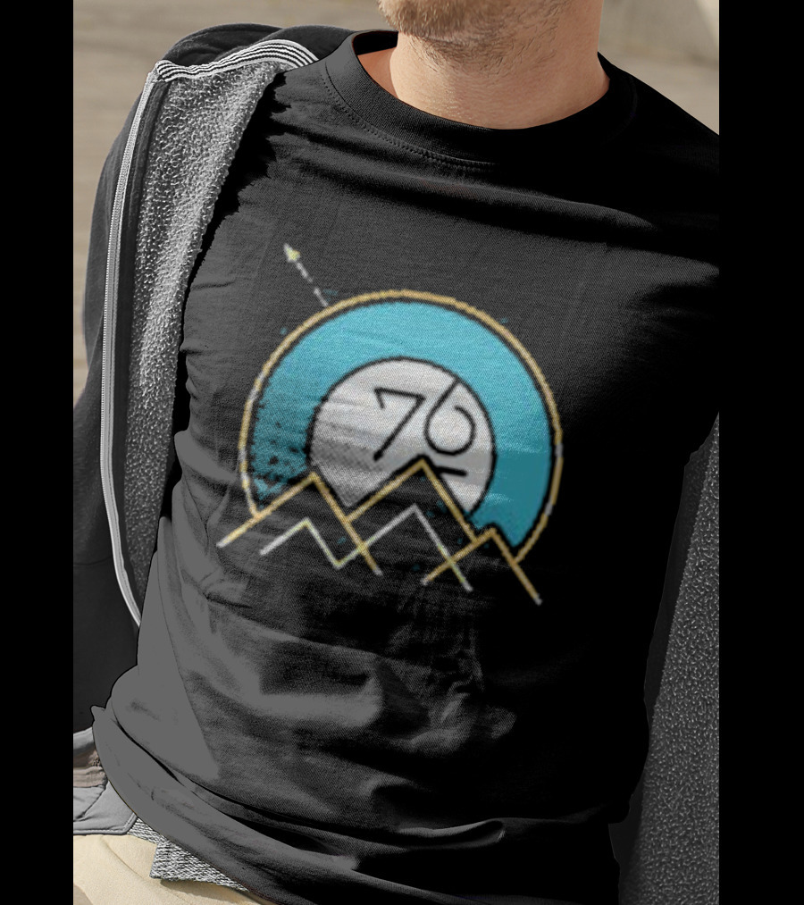 Rocket Over Rockies 76 Circular Mountain T-Shirt