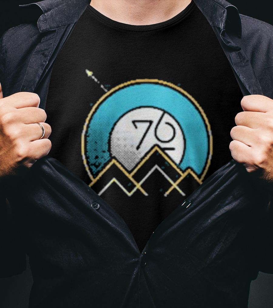 Rocket Over Rockies 76 Circular Mountain T-Shirt