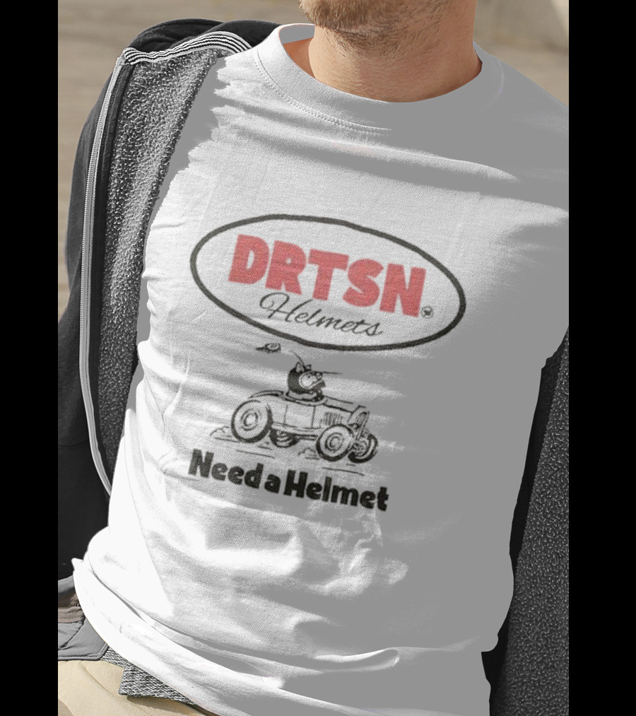 DRTSN Helmets Need A Helmet Speeding Cartoon Racer T-Shirt