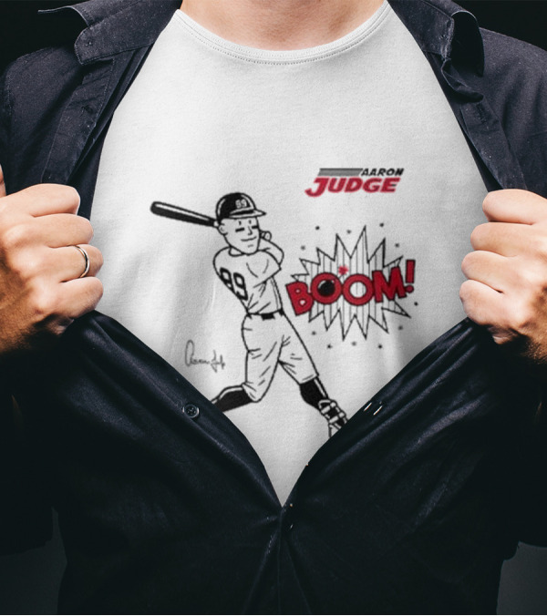Aaron Judge 99 Boom Signature New York Yankees Baseball Caricature T-Shirt
