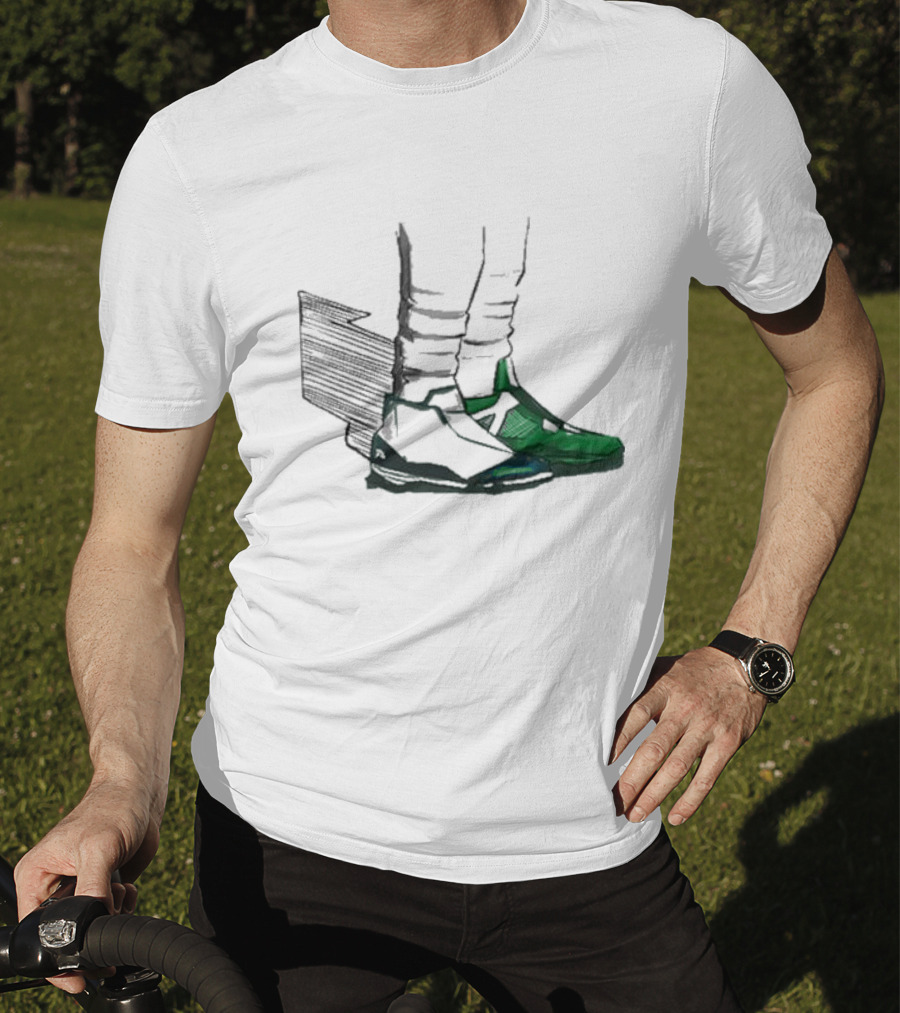 Shoe Game Comfort Colors Green Soccer Sneakers And White Socks T-Shirt
