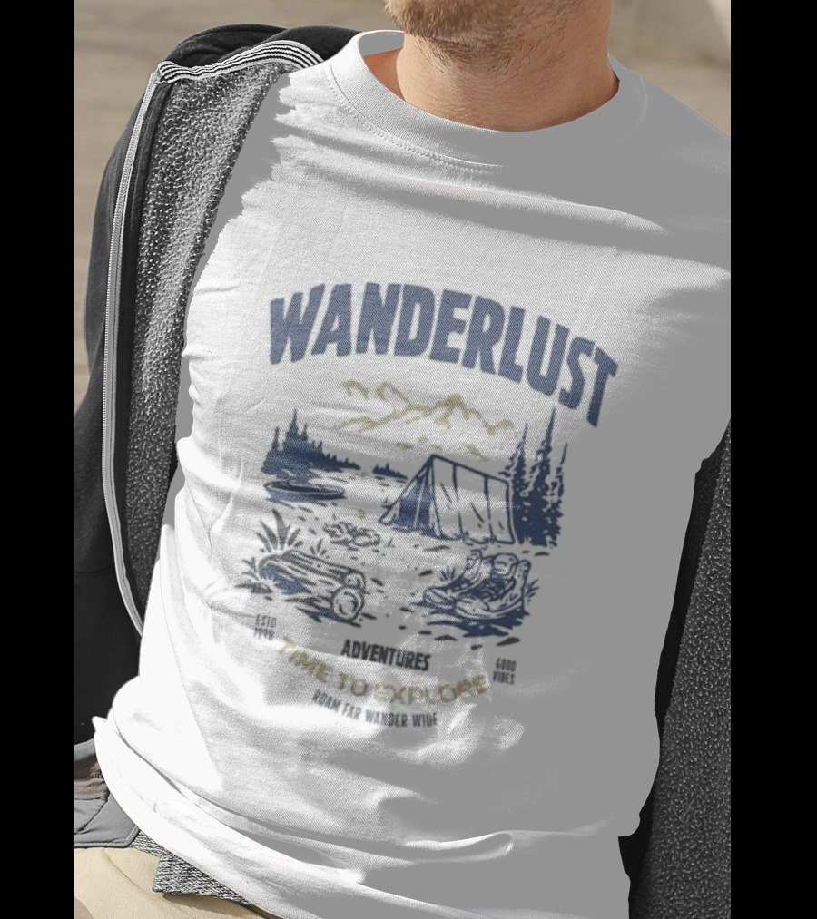 Wanderlust Adventures Time To Explore Roam Far Wander Wide Good Vibes Estd 1998 T-Shirt