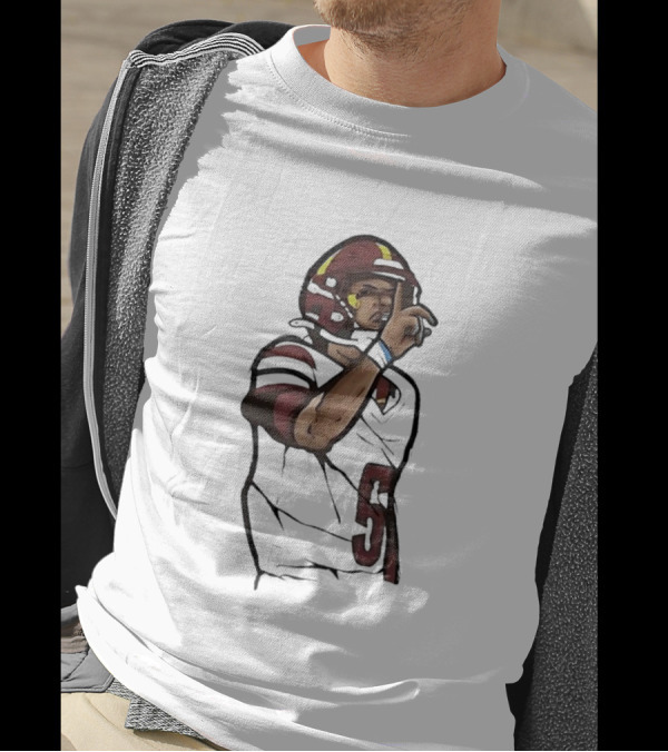 Washington Commanders Jayden Daniels Shhh Gesture Football Player T-Shirt