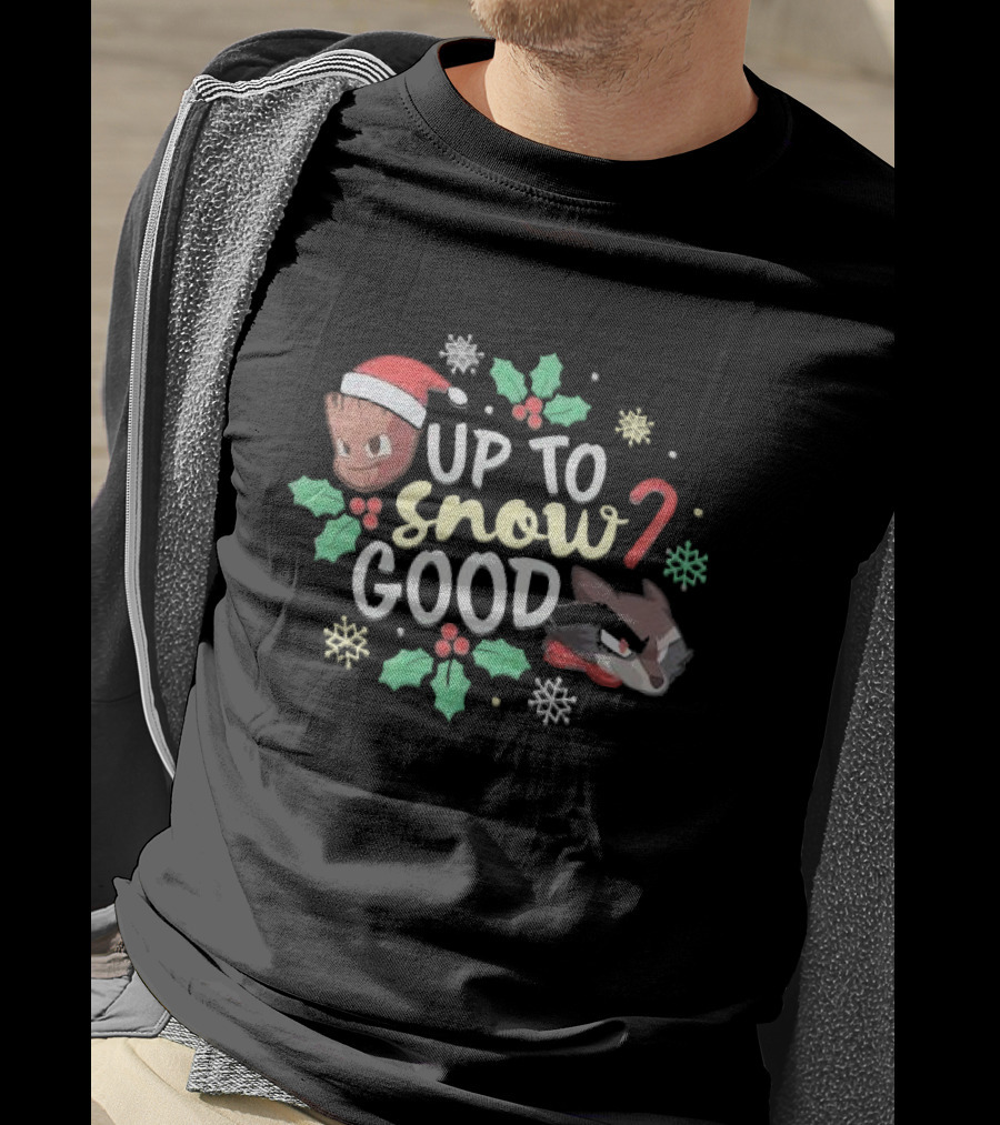 Groot And Rocket Up To Snow Good Guardians Christmas Holiday T-Shirt
