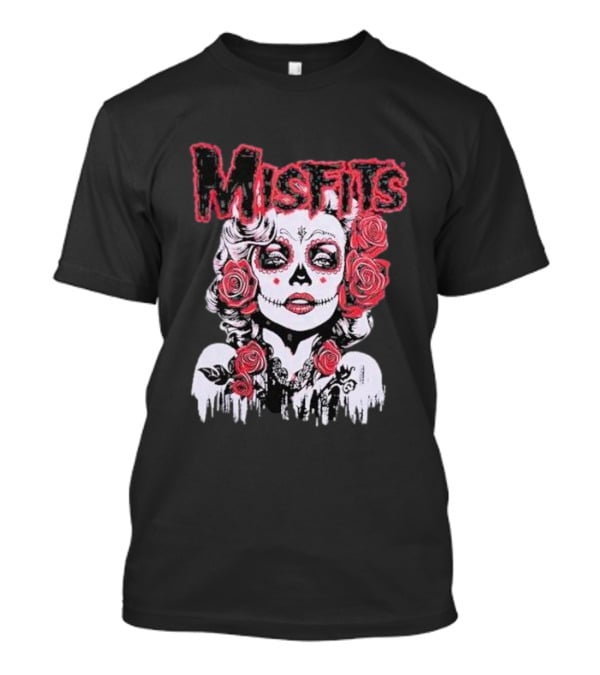 Misfits Dia De Los Muertos Iconic Star With Roses T-Shirt