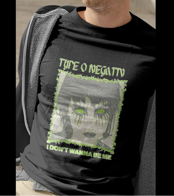 Type O Negative I Don’t Wanna Be Me Green Eyed Gothic Face T-Shirt