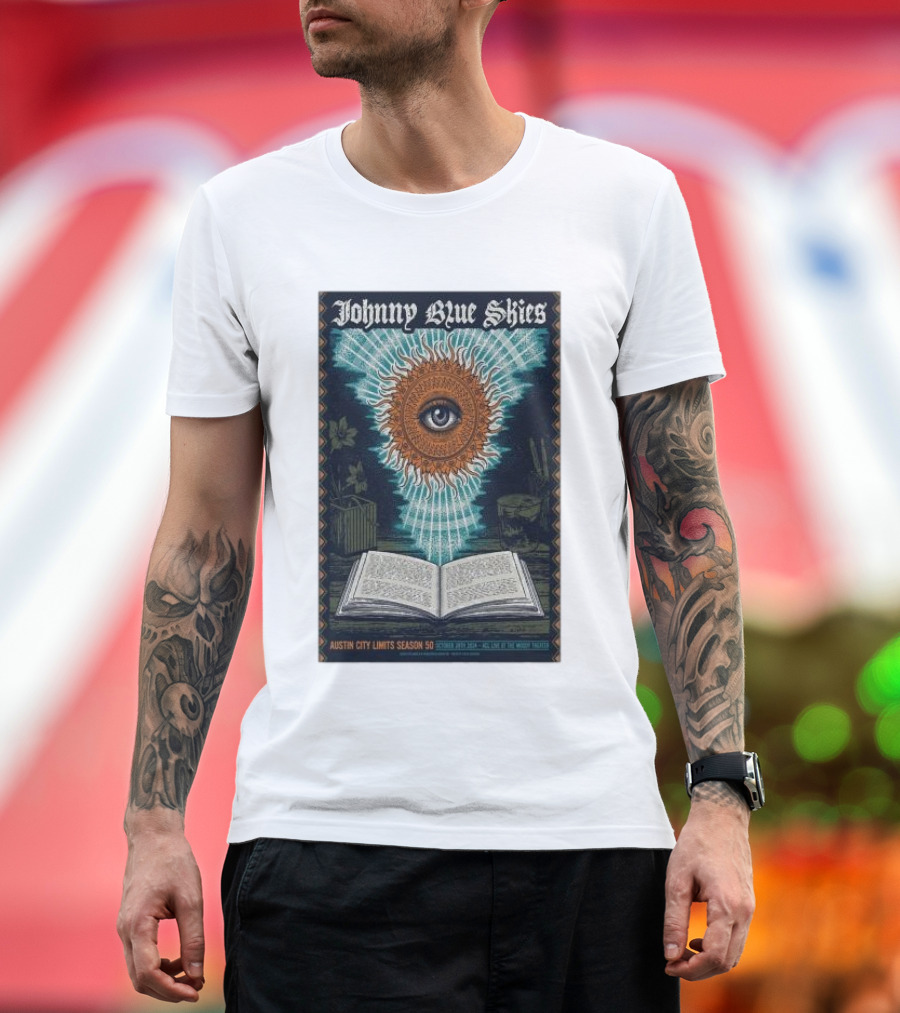 Johnny Blue Skies Austin City Limits Season 50 Eye and Open Book October 28th 2024 Acl Live Moody Theater T-Shirt