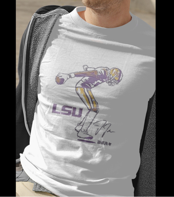 LSU Tigers Justin Jefferson NFL Superstar Pose Signature T-Shirt