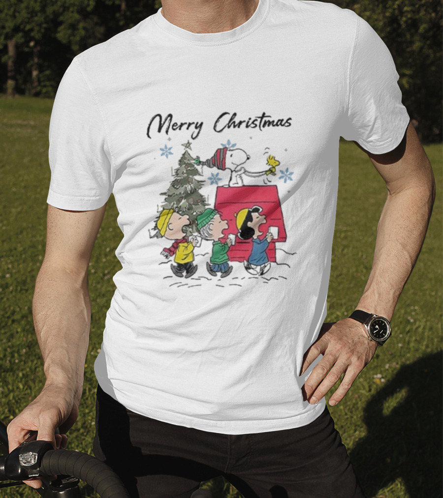 Merry Christmas Snoopy And Friends Winter Scene T-Shirt