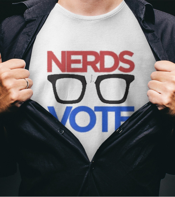 Steve Blum Nerds Vote Red Blue Glasses T-Shirt
